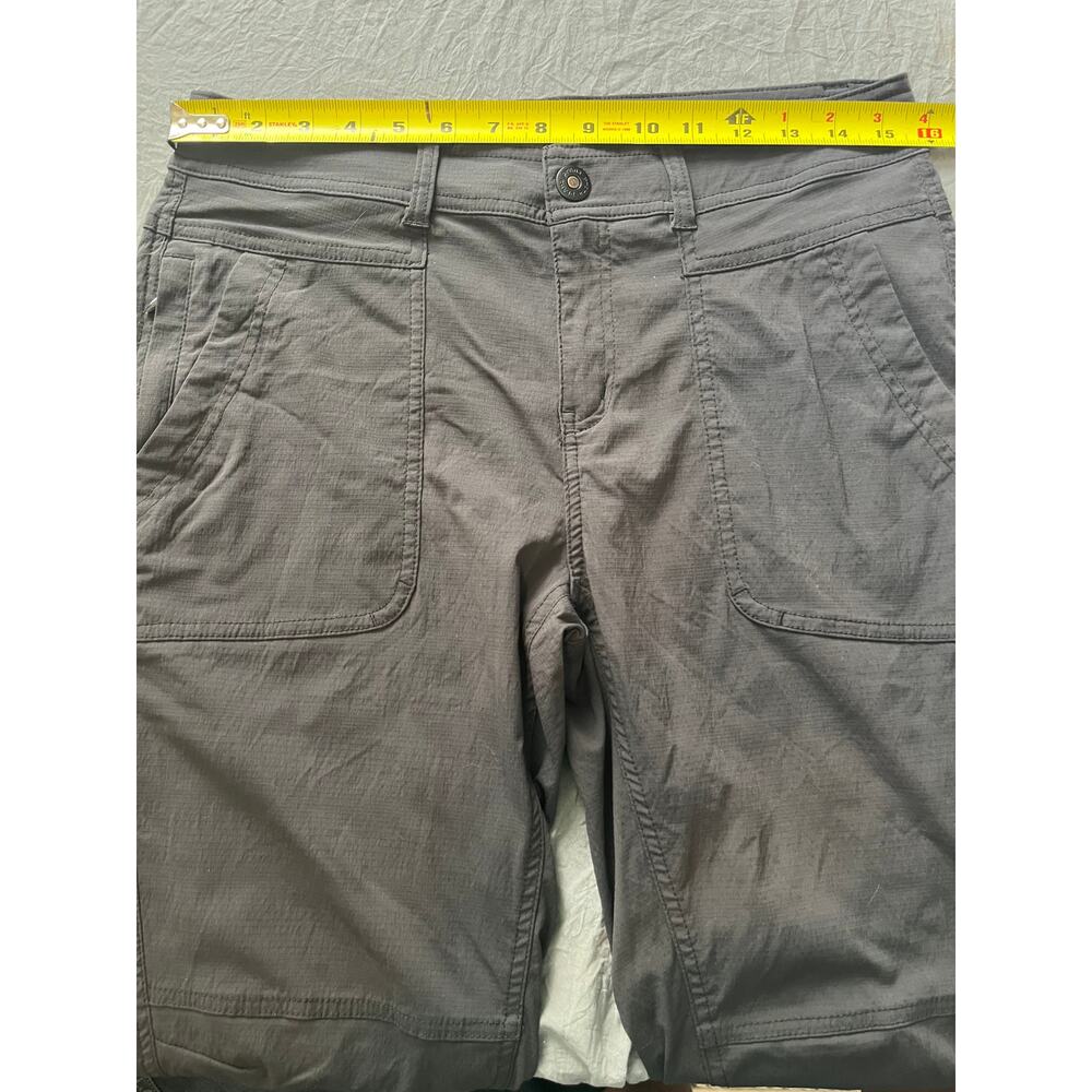 PrAna Women’s Size 10 Gray Stretch Capri Pants Hiking Outdoor Travel Quick Dry